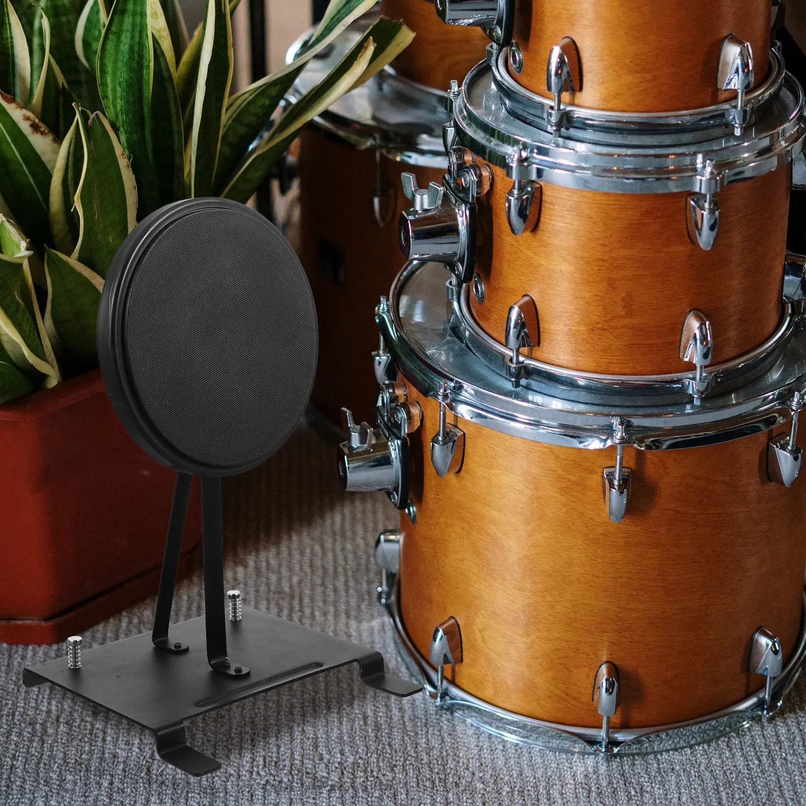 Pad per Batteria da Pratica per Pedale Doppio per Grancassa, Silenzioso per Allenamento Quotidiano, Leggero, Portatile, con Controllo a Pedale, Pad per lo Sviluppo della Tecnica