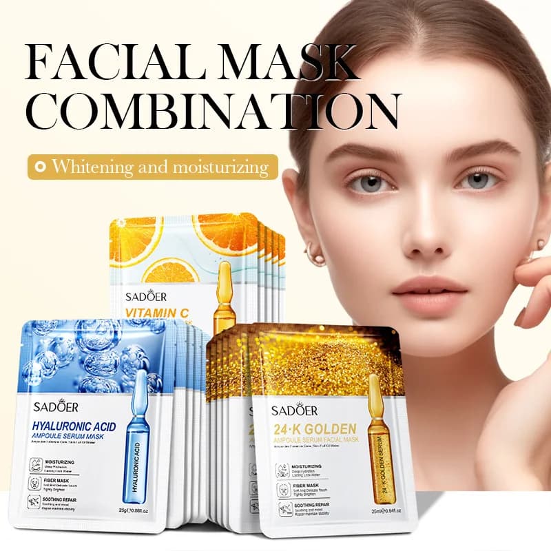10/20/30 pz 24K Gold Vitamin C Hyaluronic Acid Mask For Hydrating Face Shaving Masks For Face Hydrating Skin Care Products
