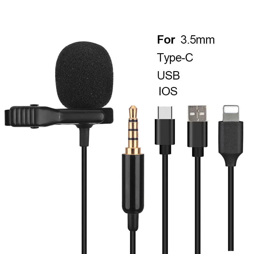 Car Radio Microphone Mini Tie Clip Small Lavalier Usb Condenser Lapel Mic Coche Microfono Mikrofon PC Micro For Camera Computer