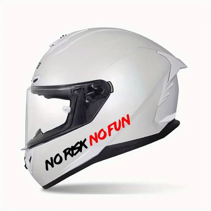 No Risk No Fun Wall decal for motorcycle Waterproof Letter Vinyl Decalcomania for tank Side panel Helmet Frame for bike Outdoor decoration