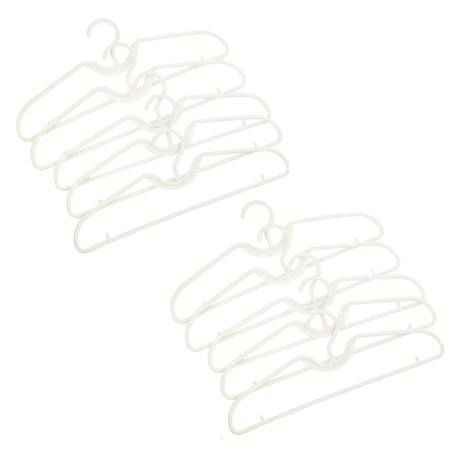 10Pcs Short Neck Hangers Plastic Non Slip Traceless Clothes Hangers for Shirts Pants Jeans Dresses Space Saving Closet Organizer