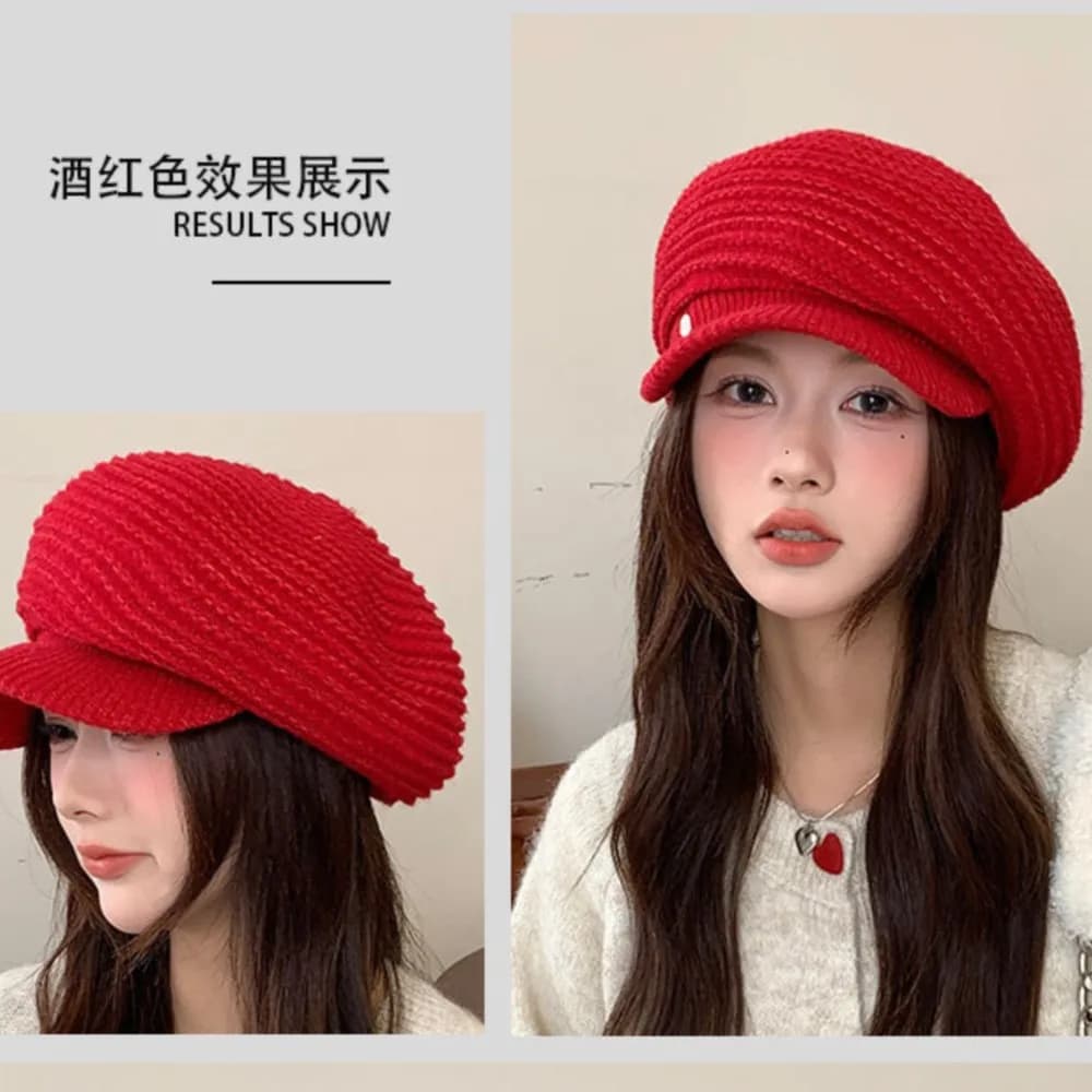 Moda Copricapo Hugger Toque Beanie Cappello Skull Cap Slouchy Autunno Inverno Caldo Maglia Versatile Lana Grande Testa Ottagonale 5M893