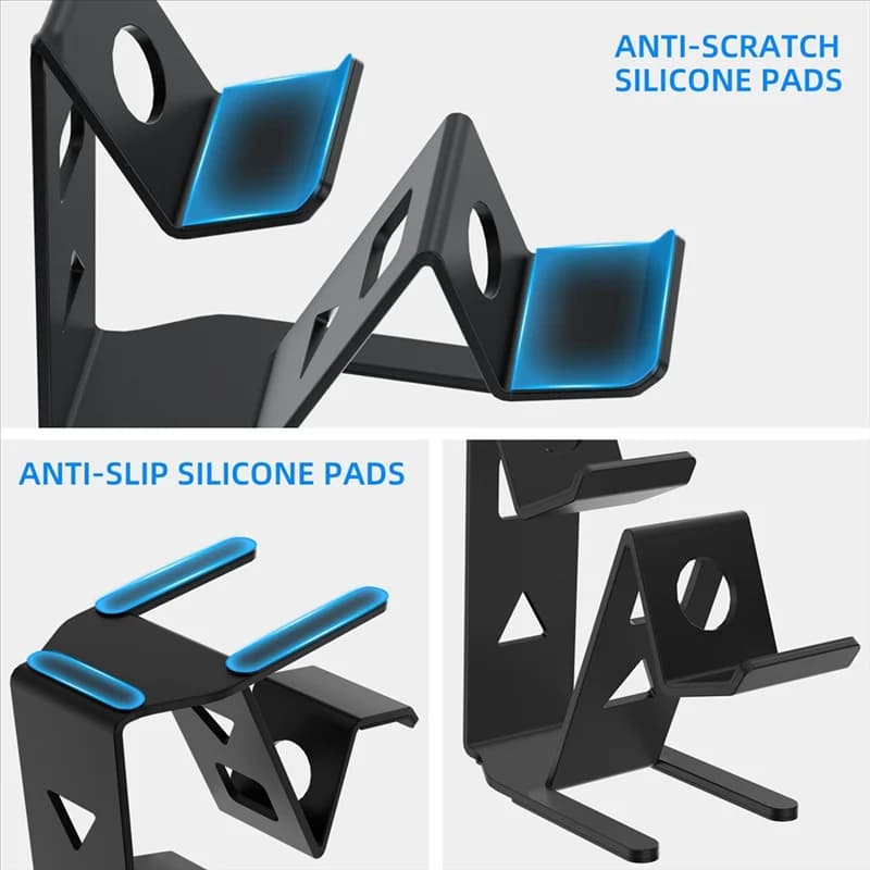 AU61-JYS Maniglia universale Staffa di archiviazione da tavolo Supporto in alluminio a 2 livelli per accessori da gioco per PS5/PS4//Switch A