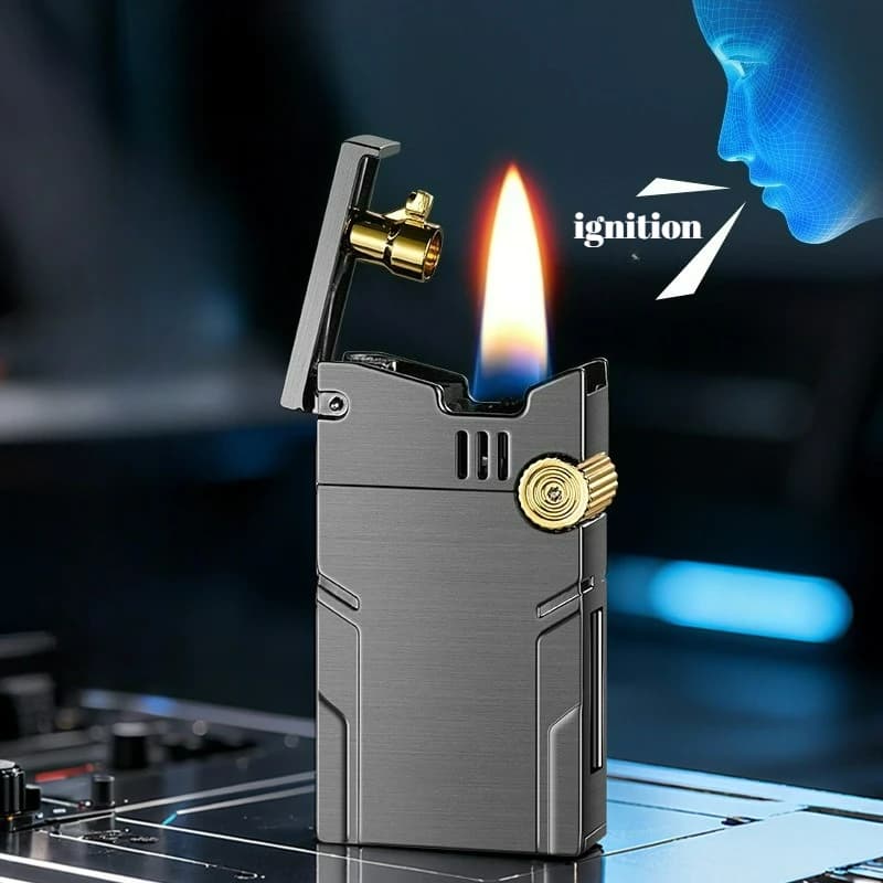 Personalized Lighter, Voice Controlled Induction, Transparent Oil Tank, Metal, Four Ignition Methods, High-end Cigarette Lighter