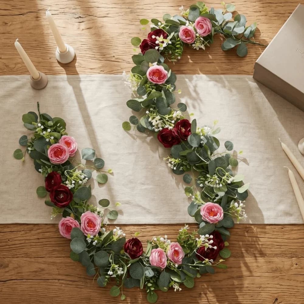 Ghirlanda di Fiori Artificiali, Piante Rampicanti Finte Realistiche in Plastica, Ghirlanda di Viti Simulate da 180 cm, Piante Pendenti