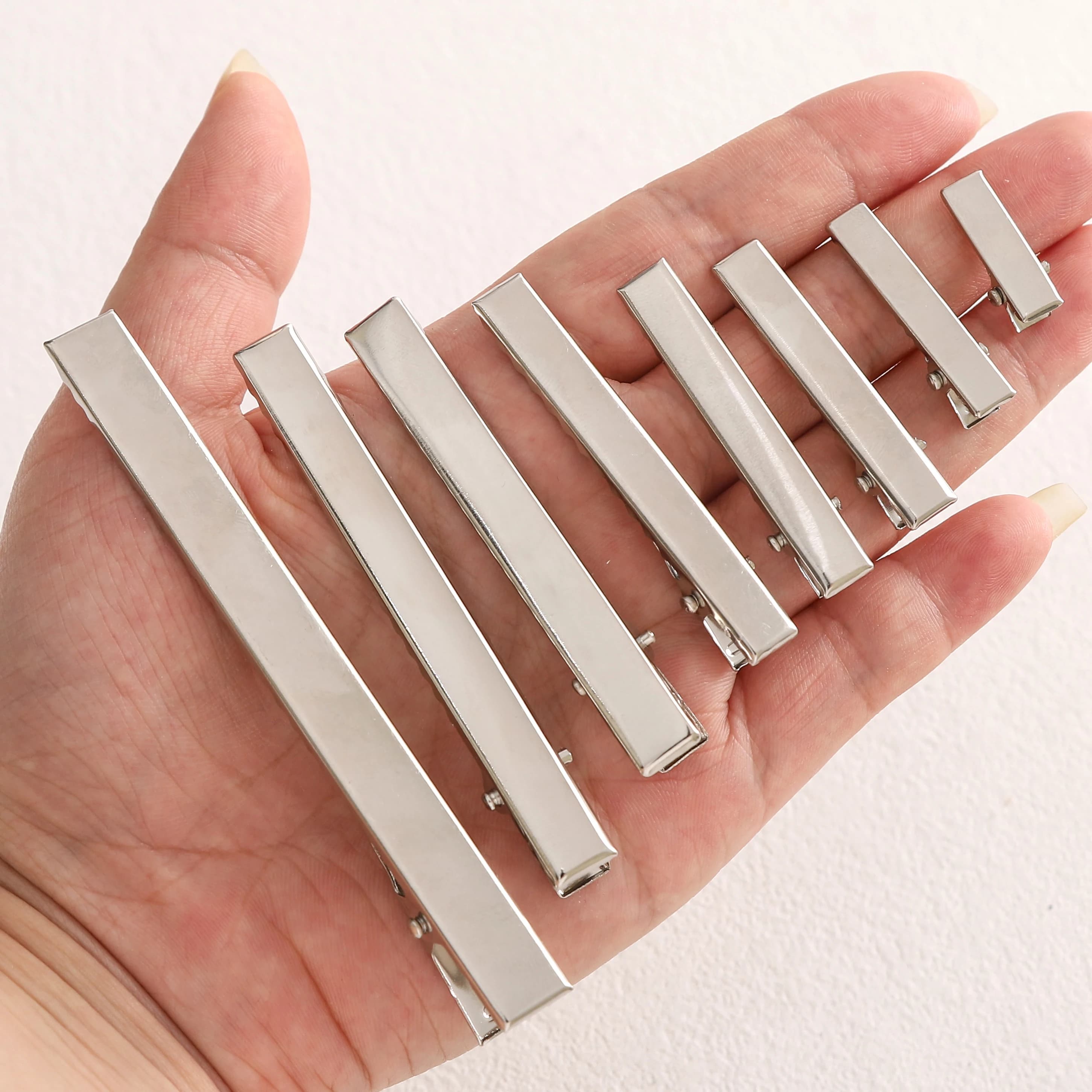 5-20pcs Iron Flat Top Hair Clips 2-9.8cm DIY Hair Accessories Making Supplies for Bows Headwear Crafts