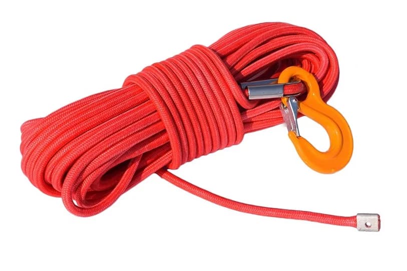 Nucleo UHMWPE rosso 12mm * 30m con rivestimento UHMWPE, cavo argano sintetico, corda argano barca, corde di traino, linea argano