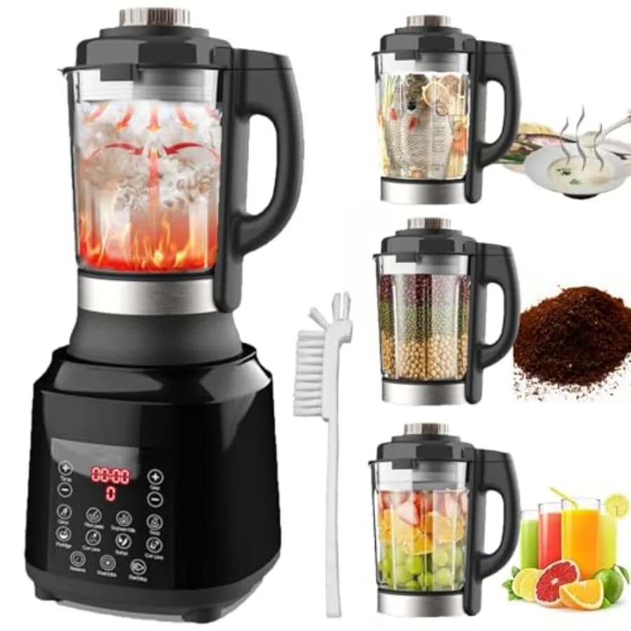 Countertop Food Blender, Hot Soup Maker, High-Speed Kitchen Food Processor with 9 One Touch Programs, 12H Preset, Self-Cleaning