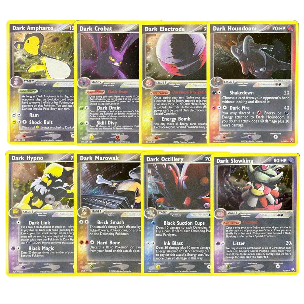 Carte da Gioco della Collezione Classica Pokemon, Serie Dark, Slowking, Marowak, Steelix, Carte Olografiche Singole PTCG, Giocattolo da Collezione