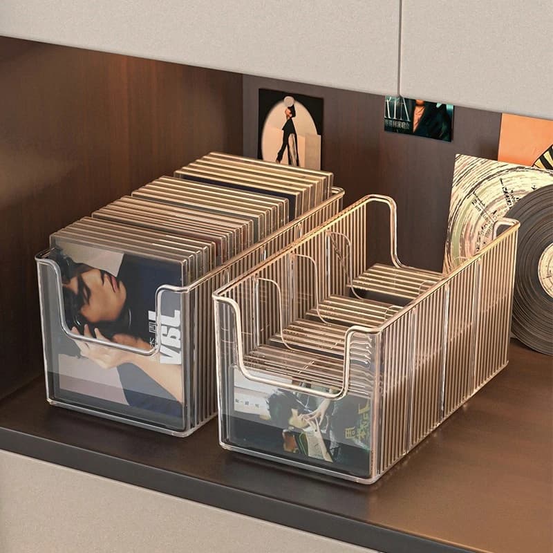 CD Disc Rack Desktop Disc Black Vinyl Record Magnetic Tape Display Storage Rack Collection Storage Album Storage Box 2030