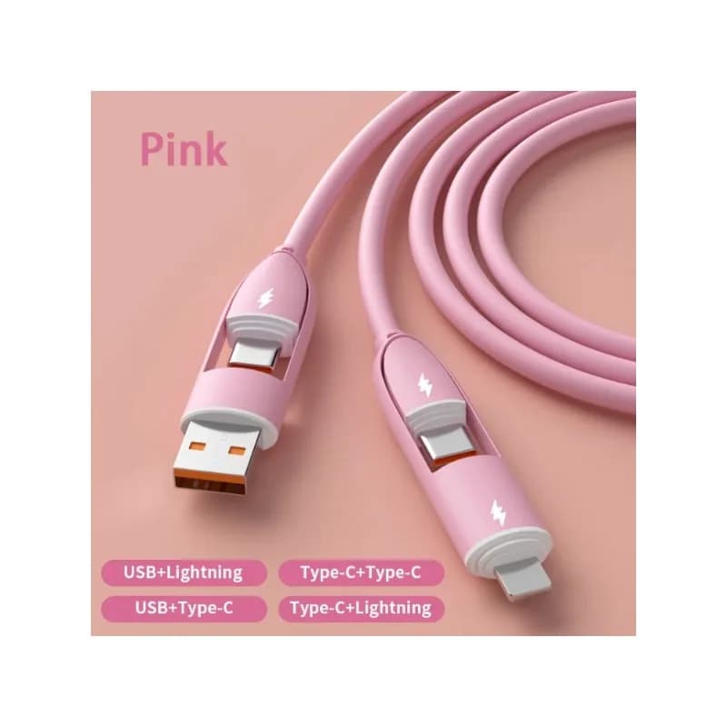 Cavo di Ricarica Quattro in Uno PD per Tablet, Ricarica Rapida Compatibile con iPhone, Huawei, Xiaomi, Cavo Dati per Ricarica Veloce