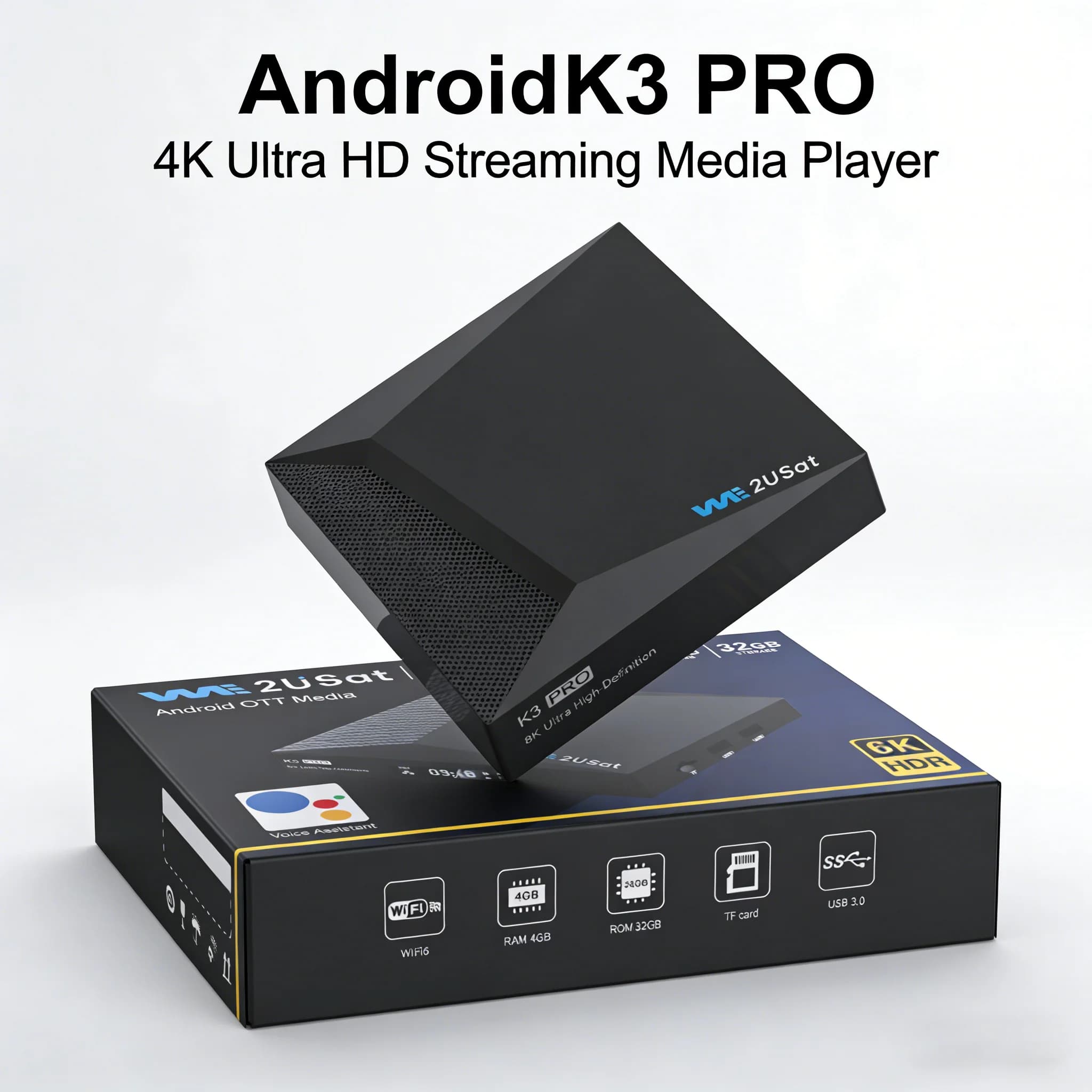 K3 PRO TV BOX 6K HDR Android 10.0 con antenna Wi-Fi integrata, guarda tutti i canali terrestri statunitensi. Spedito direttamente dagli Stati Uniti.