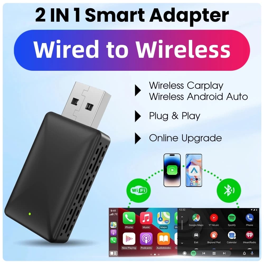 LEXXSON Mini Wireless for Apple CarPlay Portable Smart Mini Box Plug & Play BT WiFi for Autoradio with CarPlay Wired OEM