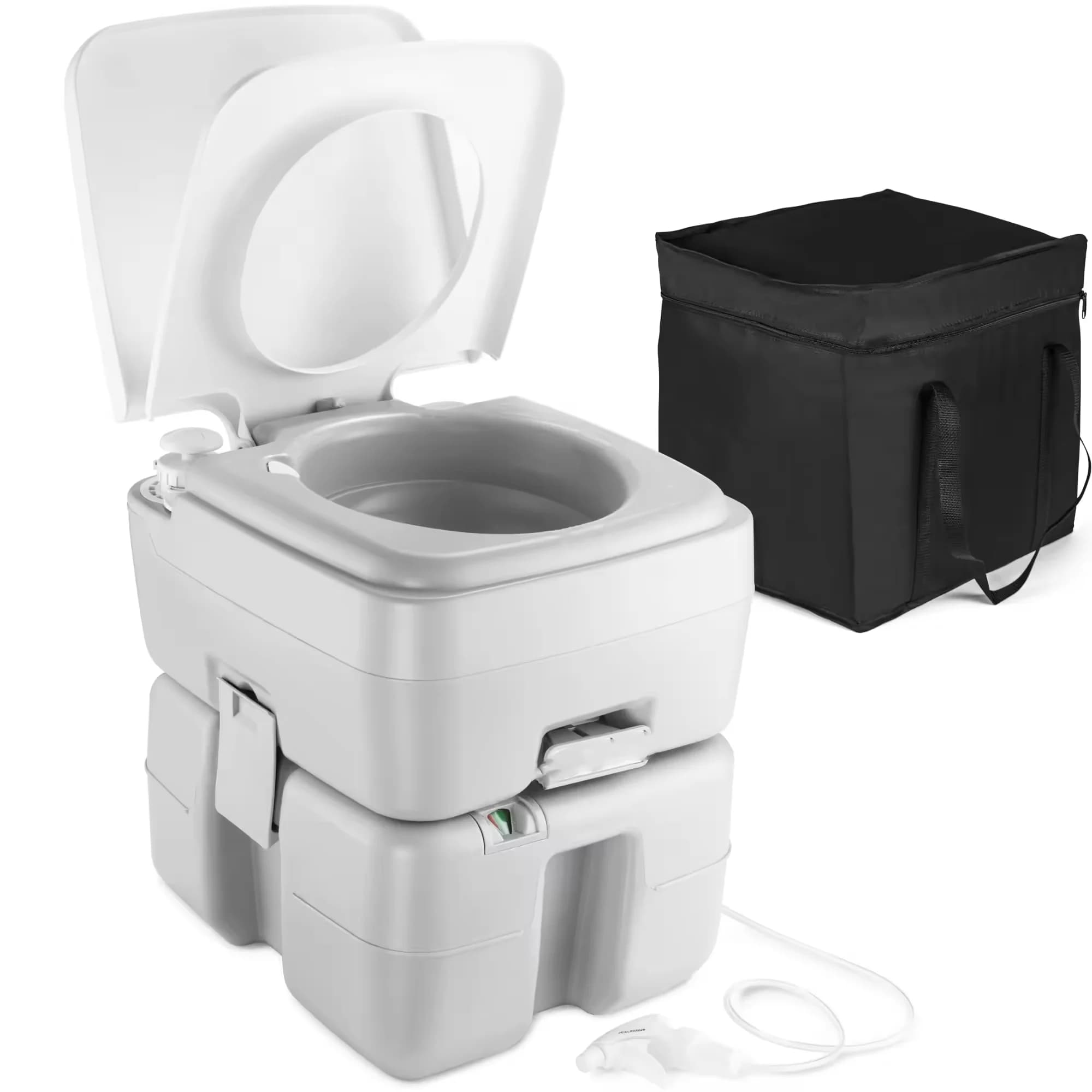 Toilette portatile compatta per interni ed esterni 10L 20L Toilette da campeggio per camper Toilette da viaggio con pattumiera da campeggio