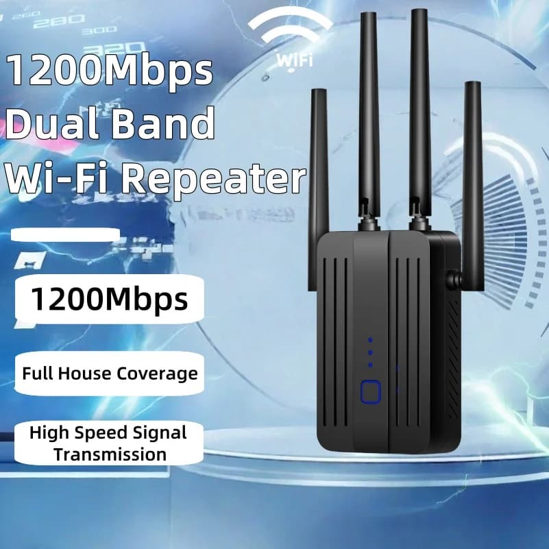 Ripetitore WiFi Extender 1200Mbps 2.4G/5GHz Dual Band Segnale Wifi Amplificatore Wi-Fi Router Amplificatore a lungo raggio Bande ad alta velocità