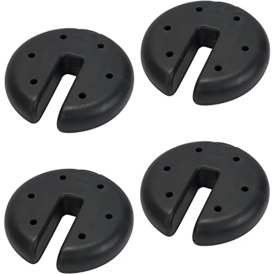 Set di 4 Piastre di Peso Resistenti per Fissare Gazebo e Tende Istantanee e Pop-Up, Nere