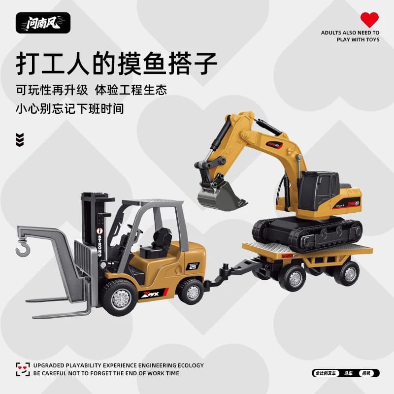 Mini escavatore per auto telecomandata in scala 1:64 Camion ribaltabile Veicolo di ingegneria RC a scala intera Carrello elevatore Giocattolo regalo per bambini e adulti