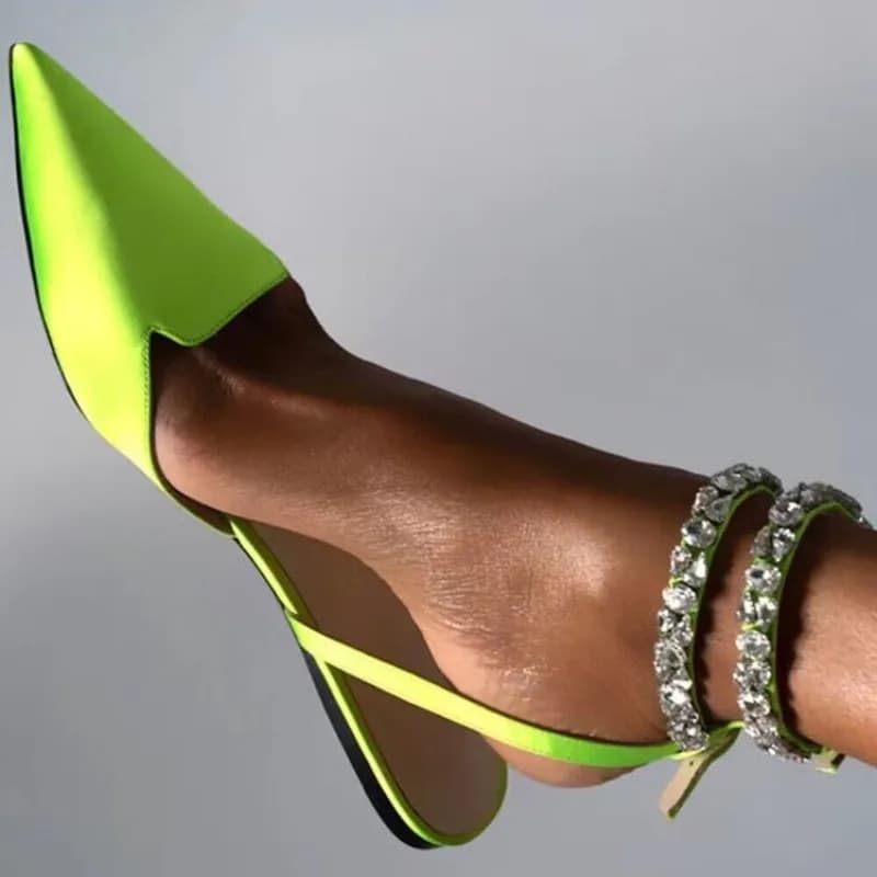 Sandali piatti di lusso da donna con punta a punta, nuove ciabatte estive alla moda, scarpe sexy per feste e matrimoni da donna, Zapatos Mujer