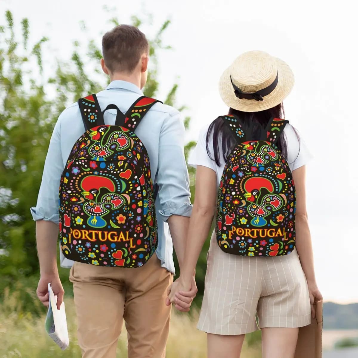 Portuguese Portugal Rooster Galo De Barcelos Lovely Day Zaino per studenti Borsa da scuola Daypack per uomo e donna Borsa a tracolla