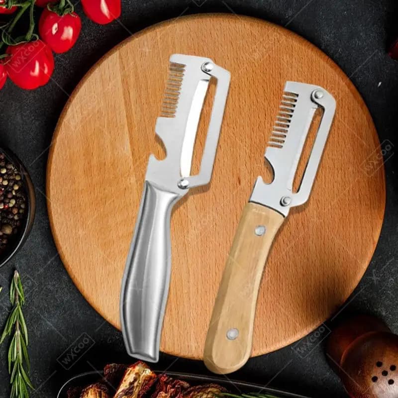 Stainless Steel Kitchen Peeler Cut Onions Fruits and Vegetables Knife 2-in-1 Vegetable Peeler Kitchen Gadgets Bottle Opener