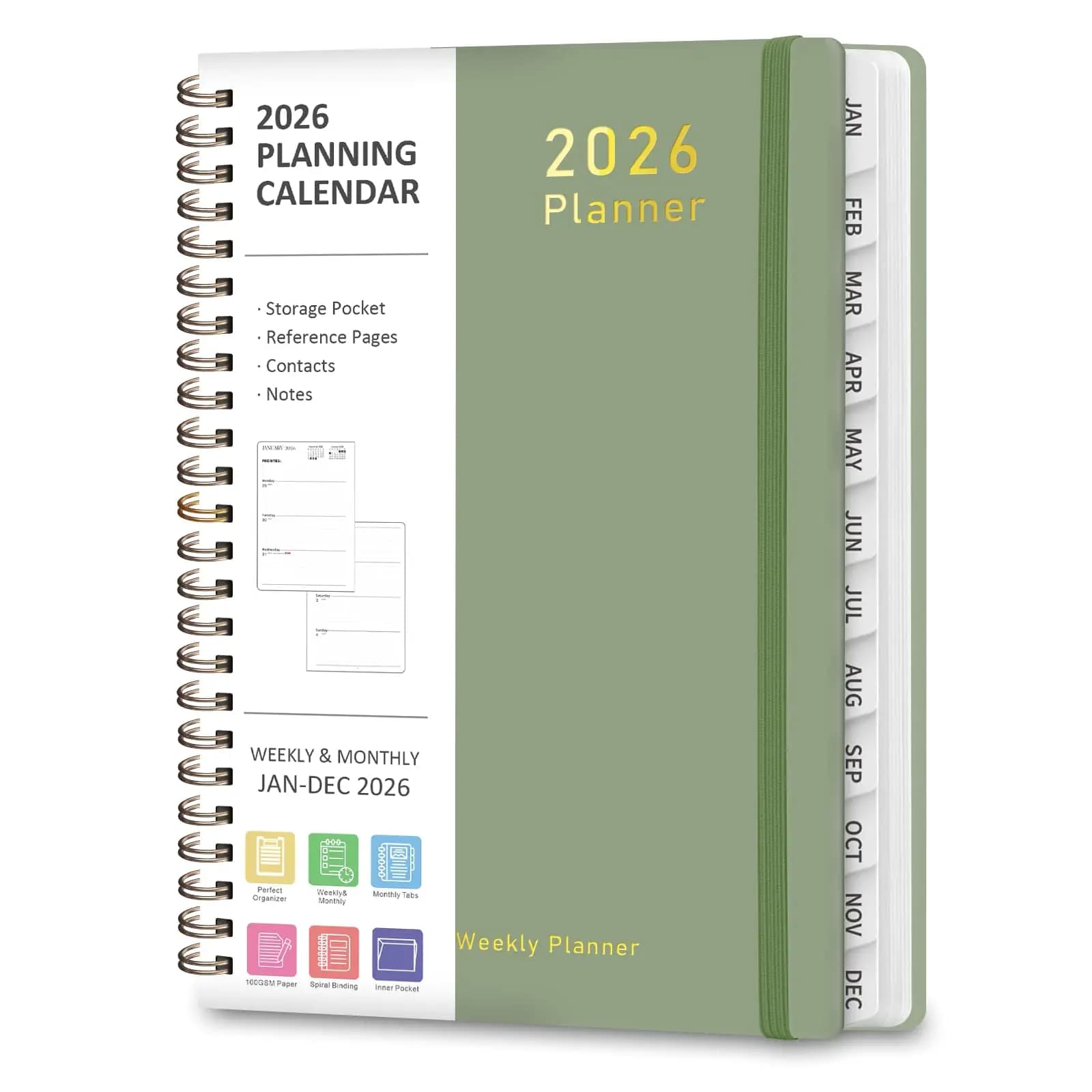 Agenda Accademica Gennaio-Dicembre 2026, Layout Settimanale e Mensile in Formato A5 6.3"x8.5" – Agenda di Pianificazione per Casa, Ufficio e Aula