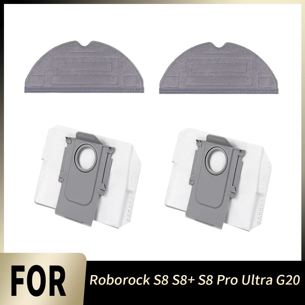 Sacchetti per la polvere usa e getta, panni per la pulizia, ricambi per aspirapolvere robot Roborock S8 S8+ S8 Pro Ultra G20, accessori.