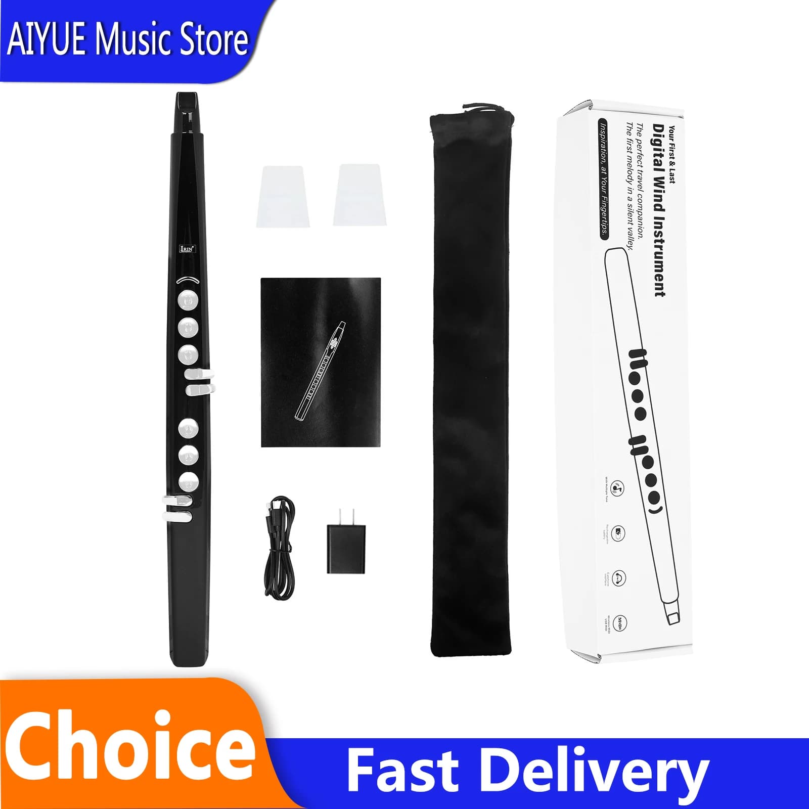 IRIN S57 Electric Blowpipe Mini Electronic Saxophone Flute Trumpet 13 Tone Multifunctional Digital Electronic Blowpipe Clarinet