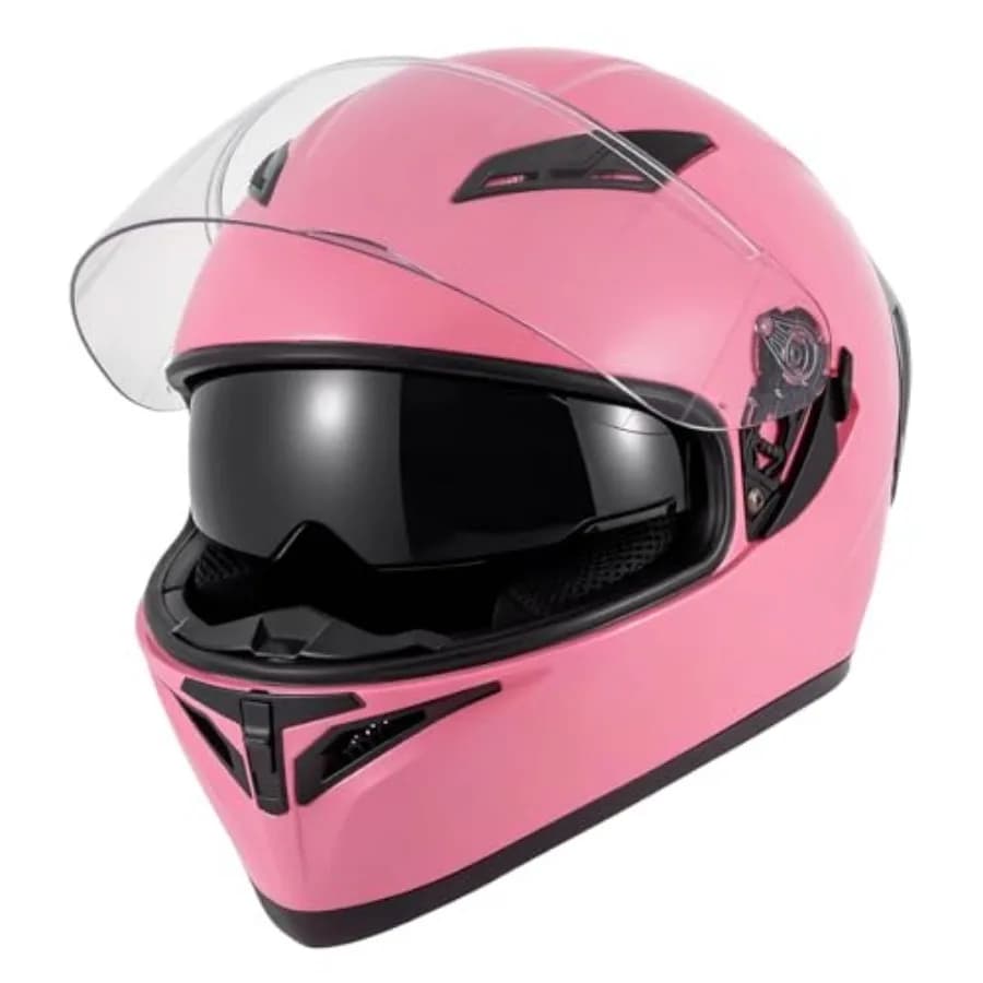 Casco Integrale per Moto Approvato DOT, Leggero e Ventilato con Doppia Visiera per Uomini e Donne, Moto ATV UTV Motoslitta ADV
