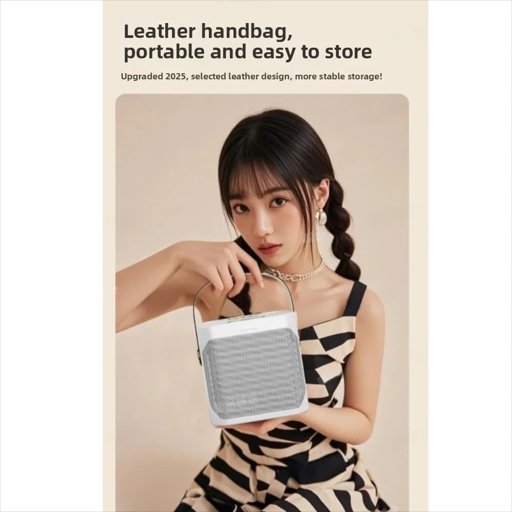 Dual Microphone 360 Stereo Surround Karaoke High Power Bluetooth 5.3 Bluetooth Speaker Karaoke Machine Party Entertainment