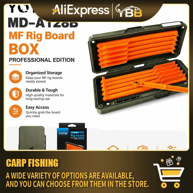 Carp Fishing Rig Storage Box with 11 Magnetic Rig Winders for Hair Rigs, Hooklinks and Terminal Tackle
