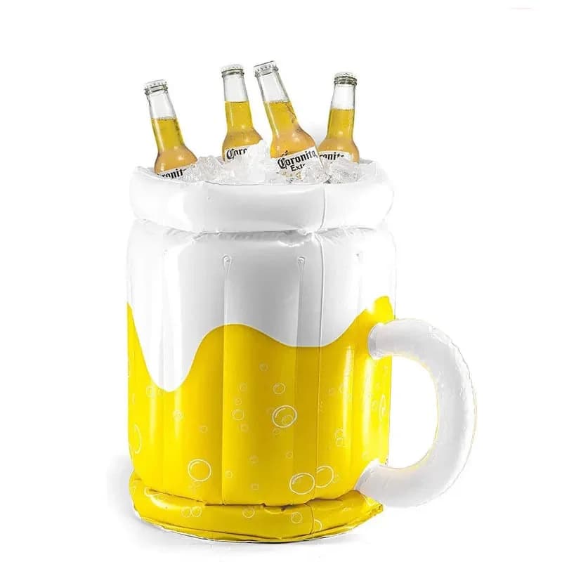 Materasso ad aria per piscina estiva Bar Tazza per bevande Decorazioni per feste Bevande fredde Secchiello per ghiaccio Tazza gonfiabile per birra in PVC