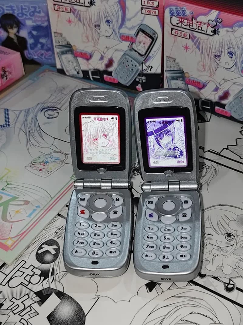 In Stock Genuine Shugo Chara! Voice Recorder Flip Phone Charm Blind Box Toy Y2k Pendant With Diy Decorative Stickers Collectible