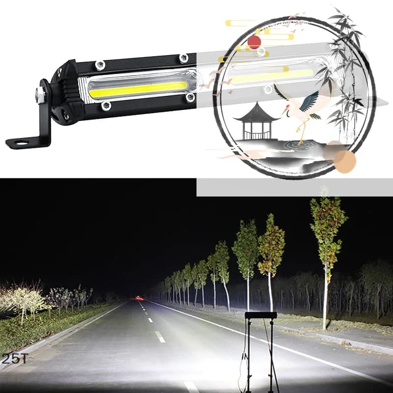 1PC Car LED Work Light 12V 24V LED Spotlight Work Light Bar 6500K Strip Light For Car Auto Truck Lorry Trailer Spot Fog Lamp