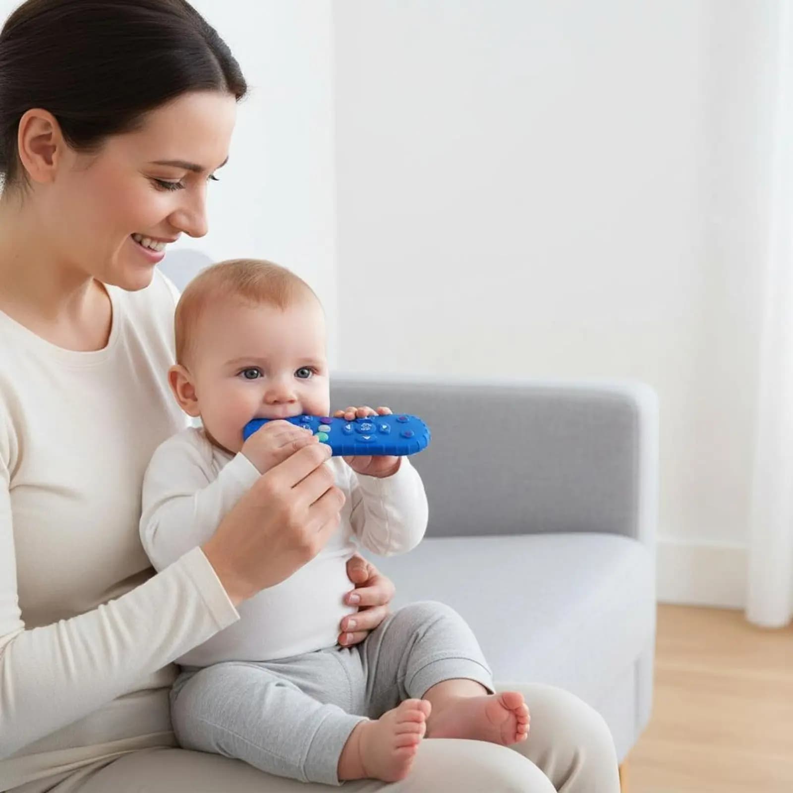 Massaggiagengive per neonati in silicone multi-textura a forma di controller, giocattolo per la dentizione con design a cartone animato per il sollievo delle gengive