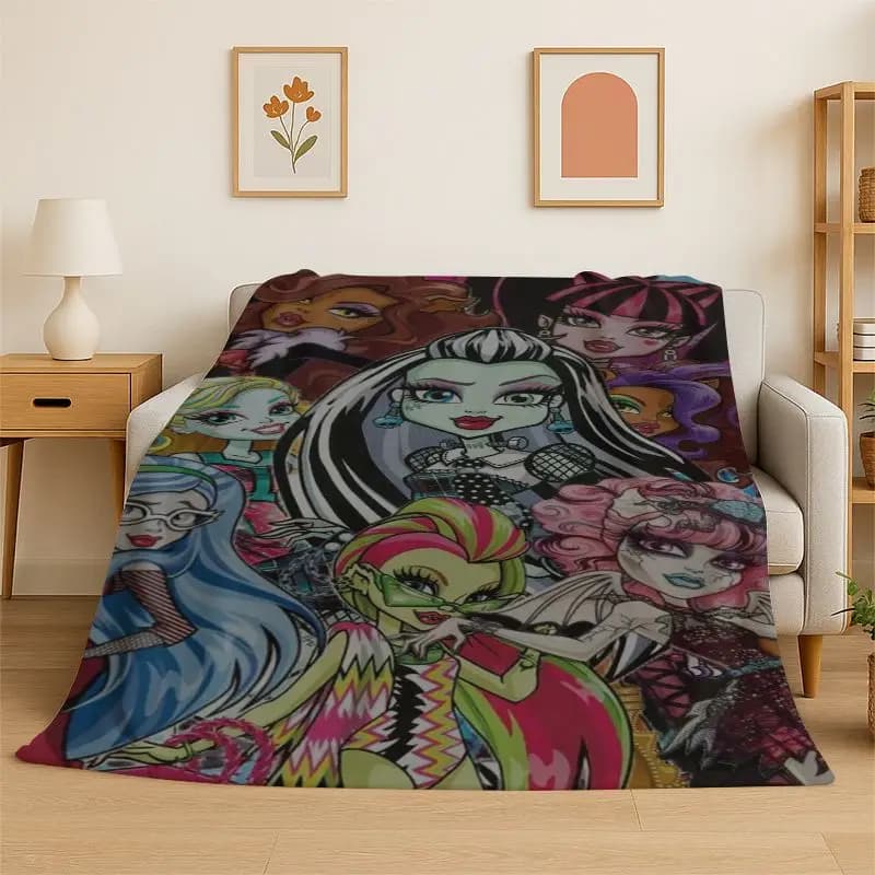Cartoon Monster High Draculaura Vampire Soft Flannel Throw Blanket,Cozy Blanket for Bed,Couch,Sofa,Bedroom,Living Room,Picnic