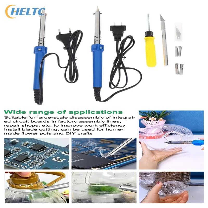 Kit di 1/3/9/10 Pezzi di Coltelli Elettrici a Caldo con Saldatore per Intaglio di Plastica e Vinile, Set di Utensili Multiuso Fai-da-Te con Spina US/EU