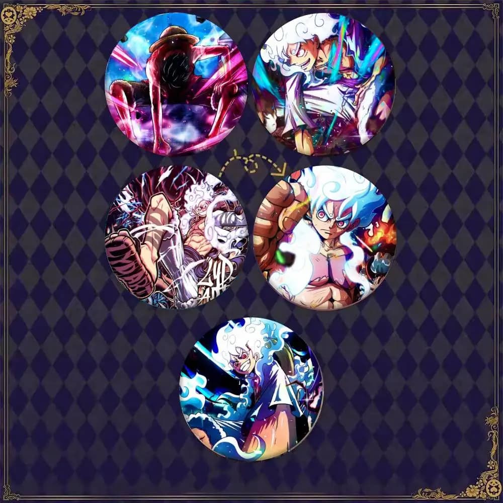Anime Luffy 5 Badge Tinplate Coin Brooch Clothing Backpack Accessories Lapel Pin