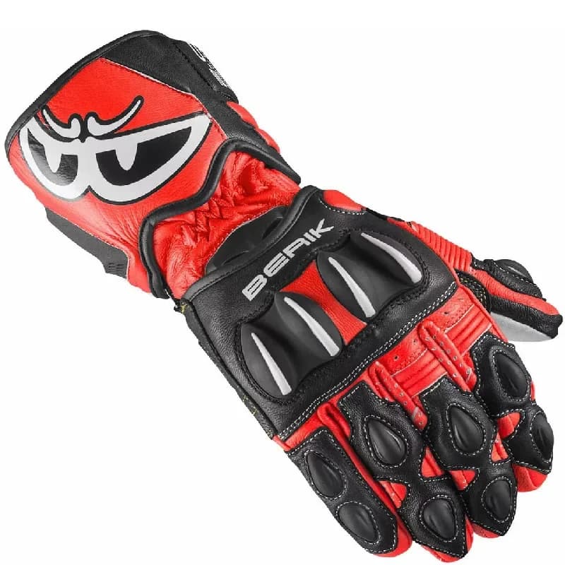 BERlK Thunar.Evo Guanti da moto Guanti da moto da corsa in pelle bovina da uomo Guanti da motocross genuini resistenti all'usura Guanti traspiranti Moto