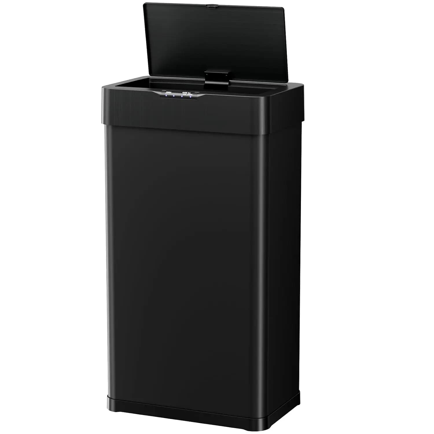 Sensor Trash Can, Touchless Motion Sensor Trash Bin, Smart Automatic Garbage Can with Soft-Close Lid, Bag Retainer Ring