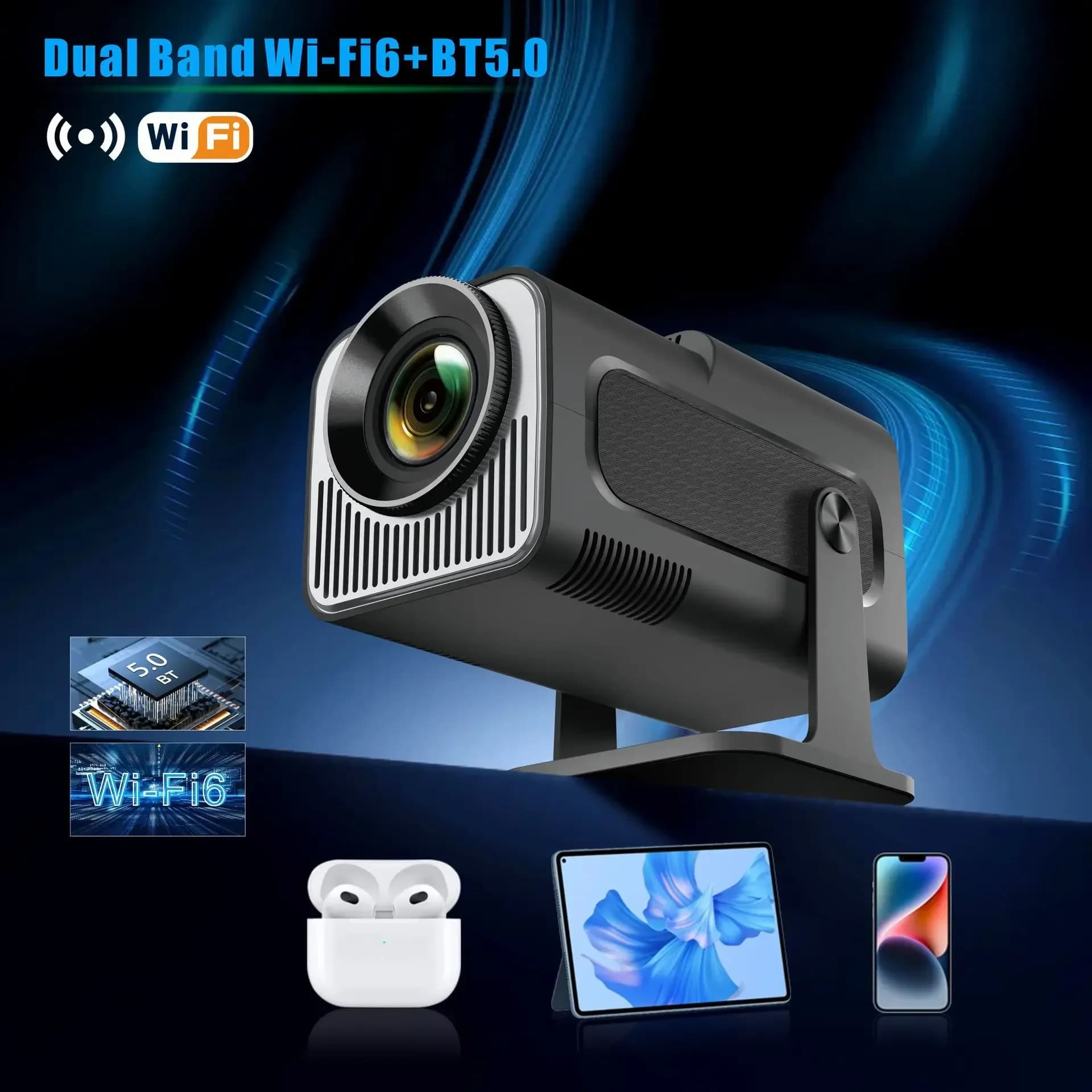 Youpin Android 11 HY320 Mini Proiettore 4K Nativo 1080P Dual Wifi6 BT5.0 Cinema Proiettore portatile esterno Home Theater aggiornato