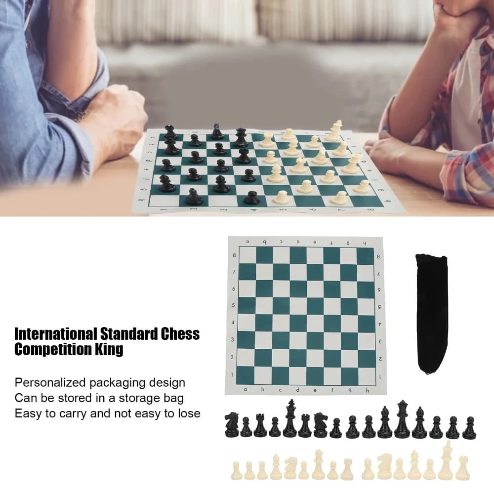 International Standard Chess Game Set Competition Large Plastic Chess Set with Chessboard International Standard Chess Set