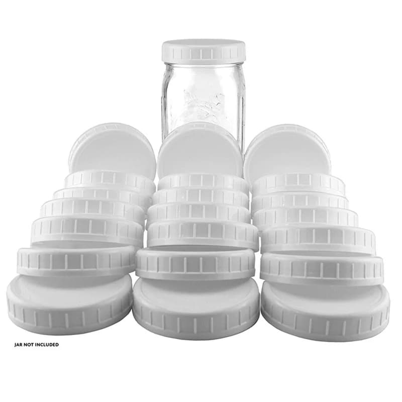 10 pz 70/86mm Diametro Interno di Plastica Bianco Mason Canning Barattoli Coperchio Coperture Senza Fodera Coperchi A Coste Tappi di Stoccaggio Sostituzioni
