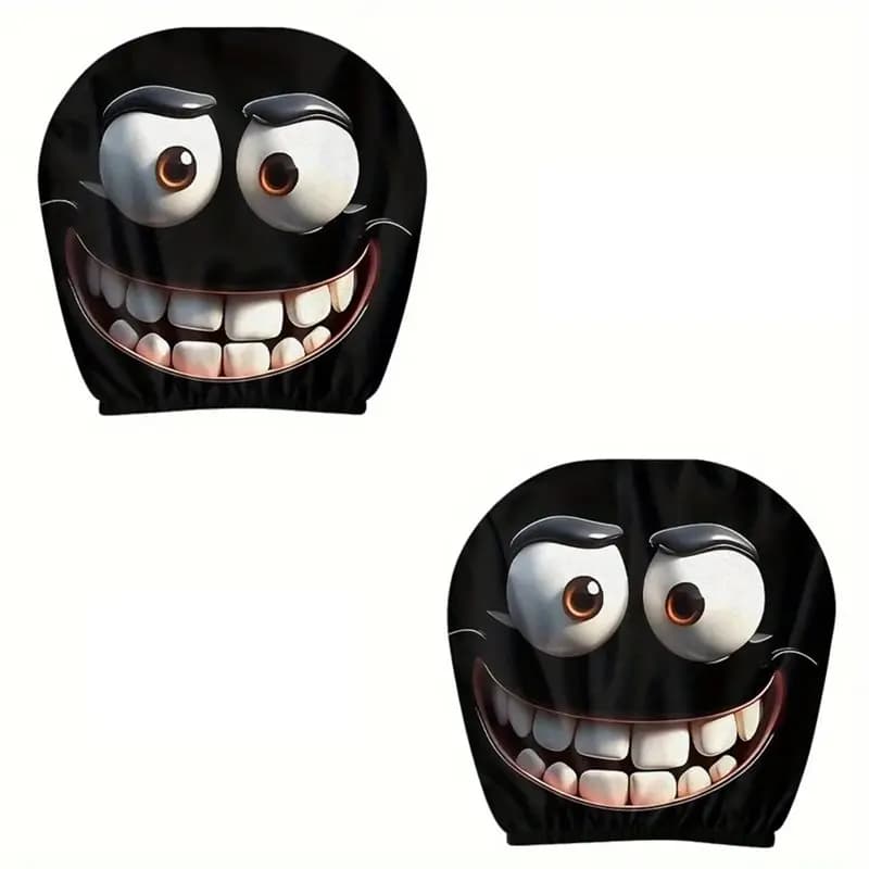 Universal 2 pcs funny cartoon headrest for car cover headrest protection for festival decorations-N29R