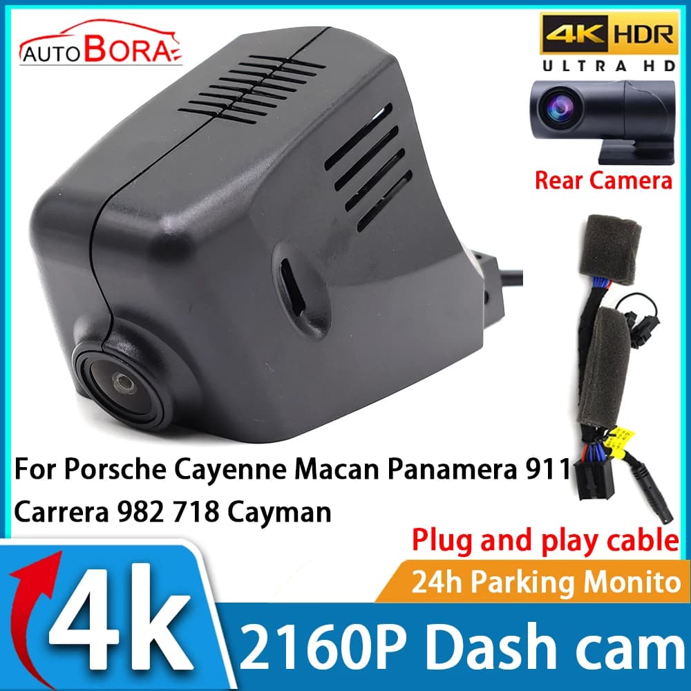 ZhuCamX Car recorder Night vision UHD 4K 2160P DVR Dash Cam for Porsche Cayenne Macan Panamera 911 Carrera 982 718 Cayman