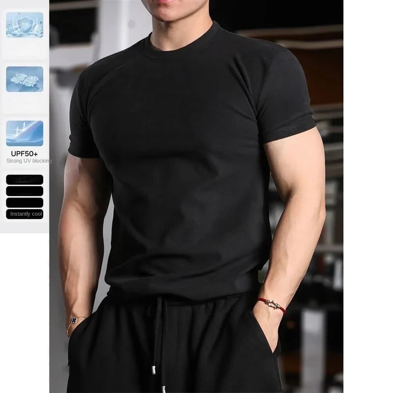 T Shirts For Men Mens Polo Shirts Solid Color Muscle Tee UPF 50 Anti Microbial Cooling Fabric Summer Wear