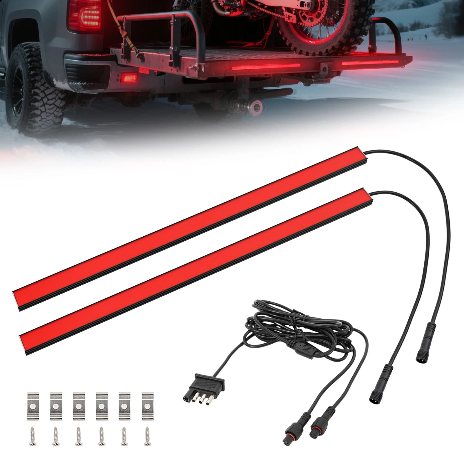 Car Rear Tail Light LED Light Strip 39 cm Usually for 12V DC trailers Driving Brake Turn signals light