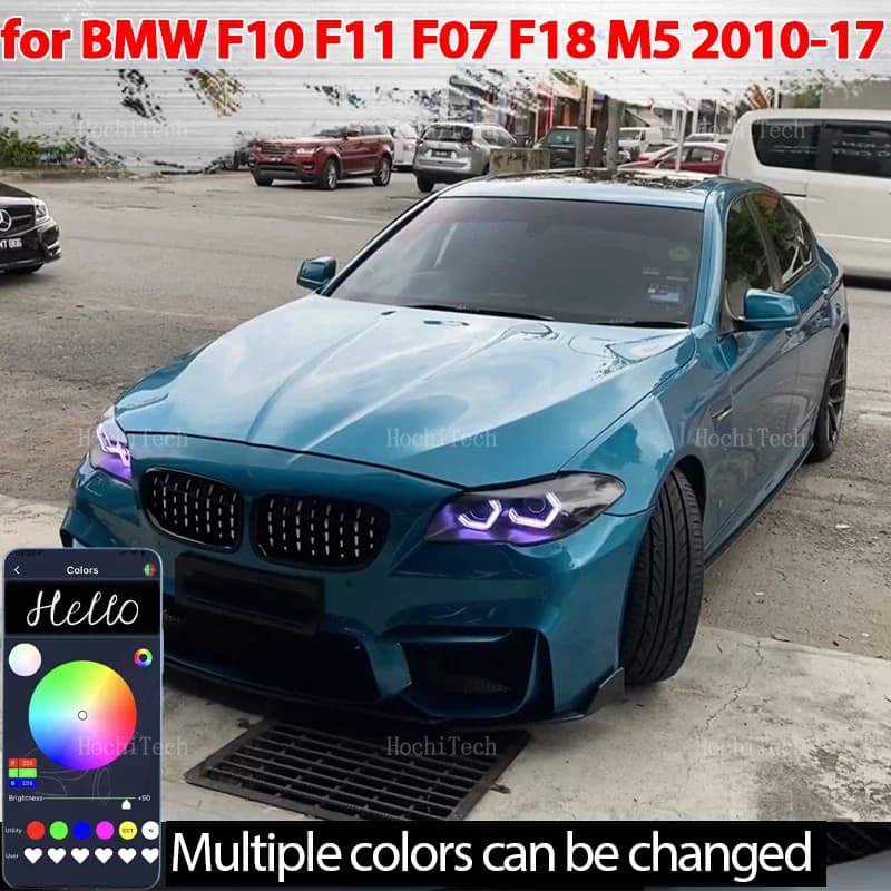 RGB Multi-colorato App di controllo M4 Stile LED Faro Angel Eyes Lampadina Anello Lampada per BMW serie 5 F10 F11 F07 F18 M5 2010-2017