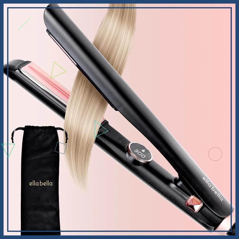 Piastra per capelli sottile con tecnologia a infrarossi | Piastra 2-in-1 per Lisciare e Arricciare | 10 impostazioni di temperatura