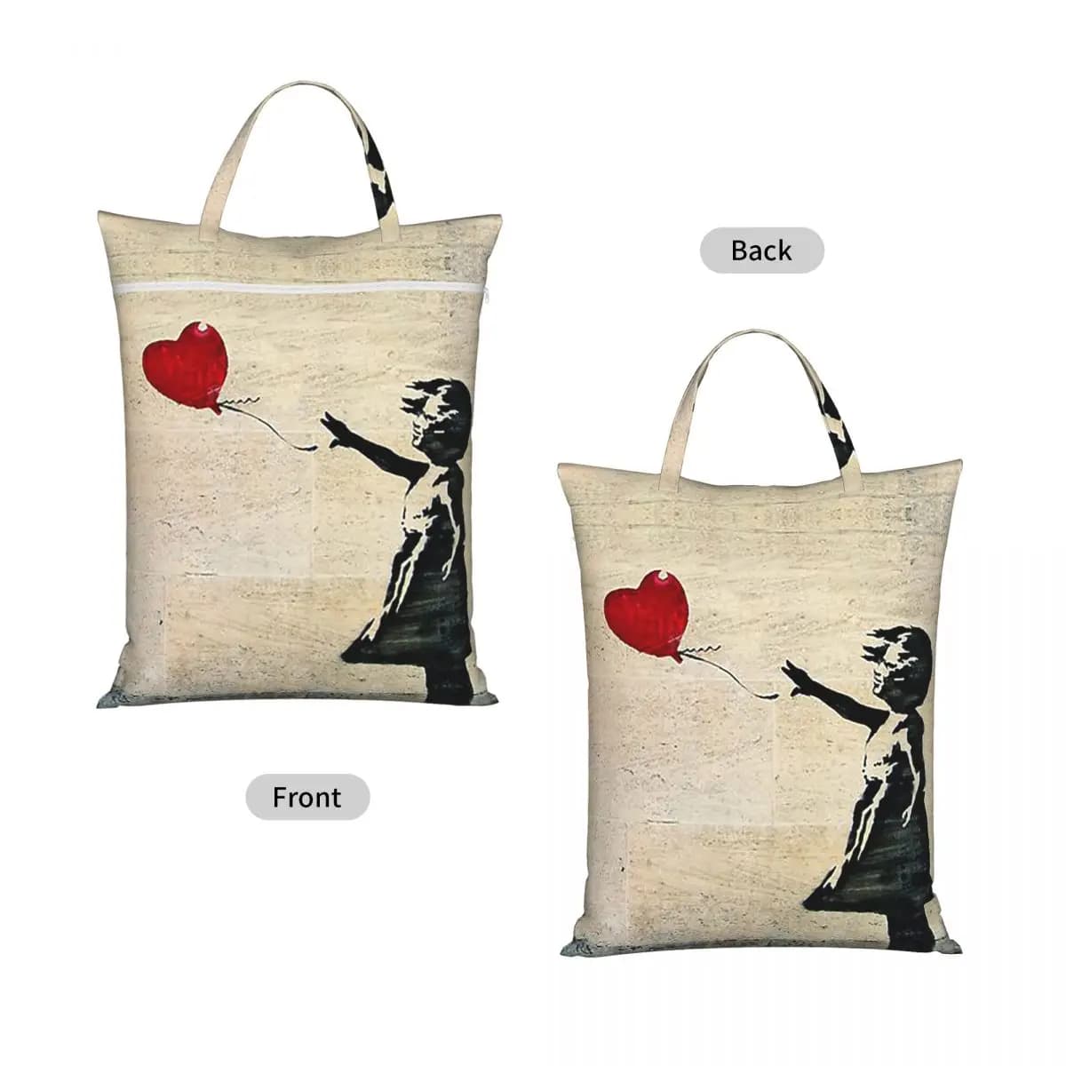 Banksy's Girl With A Red Balloon Travel Laundry Bag Waterproof Reusable Dirty Clothes Pouch Gym Yoga Camping Washing Basket