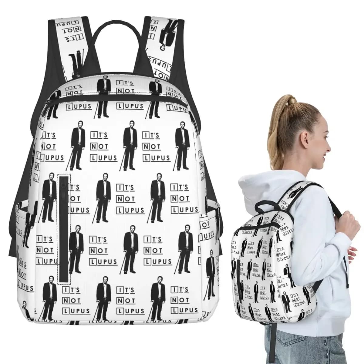 Dr House - It's Not Lupus Zaino per studenti, ragazzi, ragazze, borsa per libri, borsa per la scuola, borse a tracolla per computer, per uomini e donne
